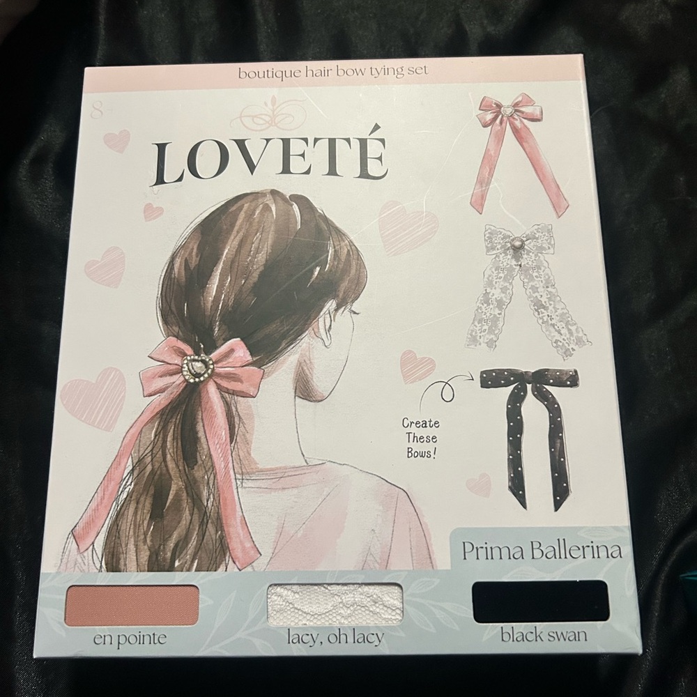 Loveté Prima Ballerina Hair Bow Tying Set - Pink, White, Black